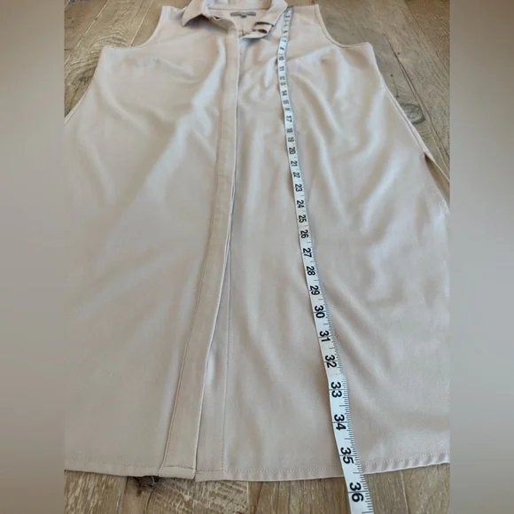 Joan Vass Studio Tan Split Side Button Tunic M - Picture 4 of 7